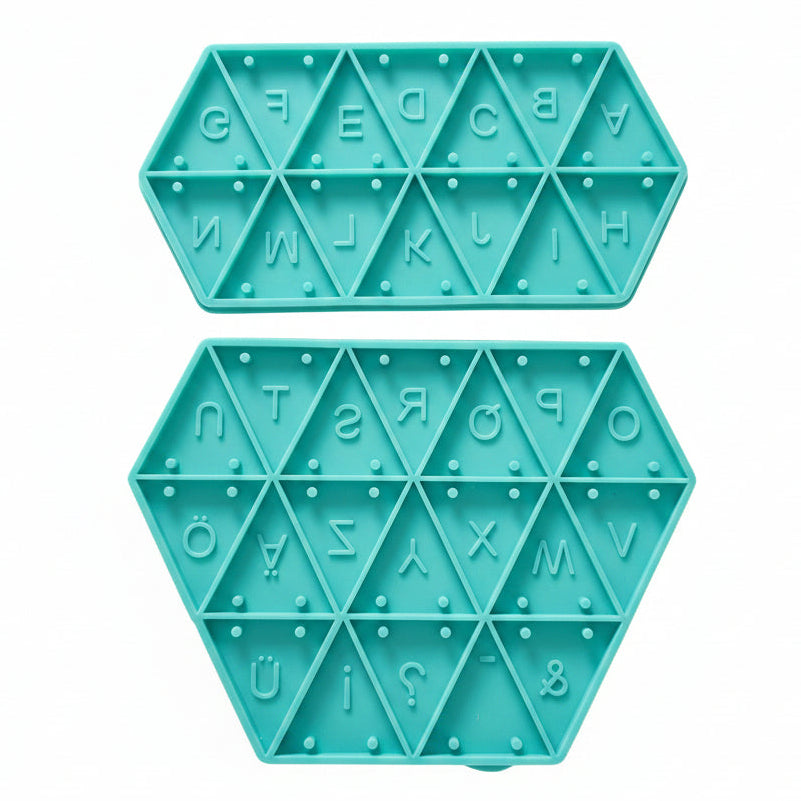 Silikonform Wimpel Buchstaben – 33 Zeichen für Wimpelketten & Gießprojekte