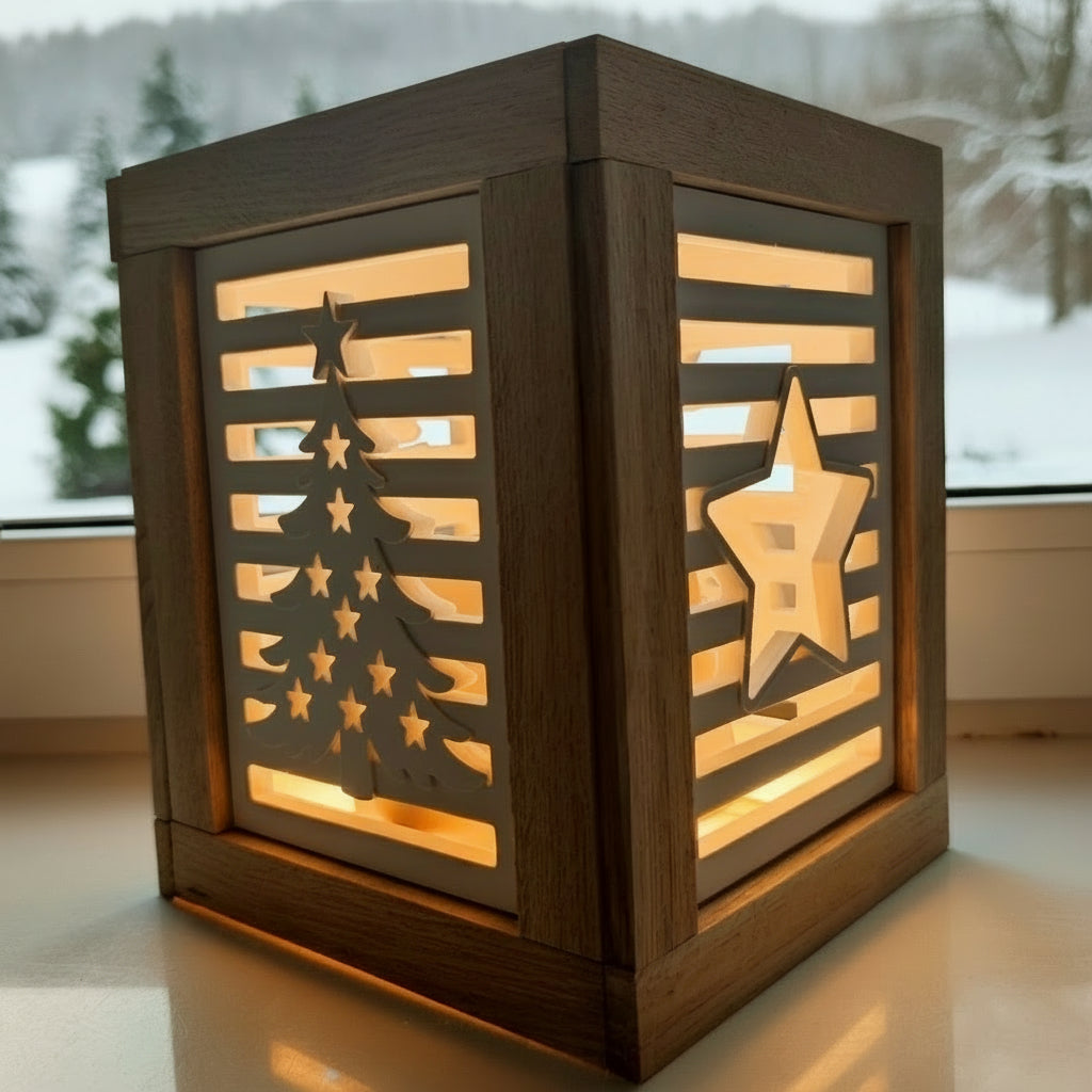 Laterne basteln Winter Laterne Tannenbaum Stern Weihnachten basteln Windlicht Deko Silikonform