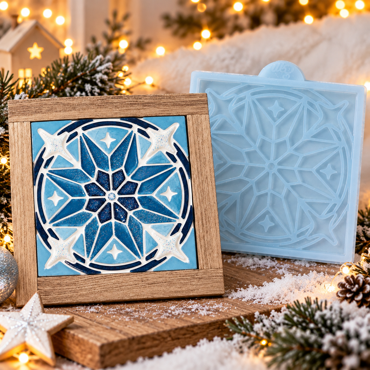 Silikonform Stern Mosaik Fliese für Weihnachtsdeko