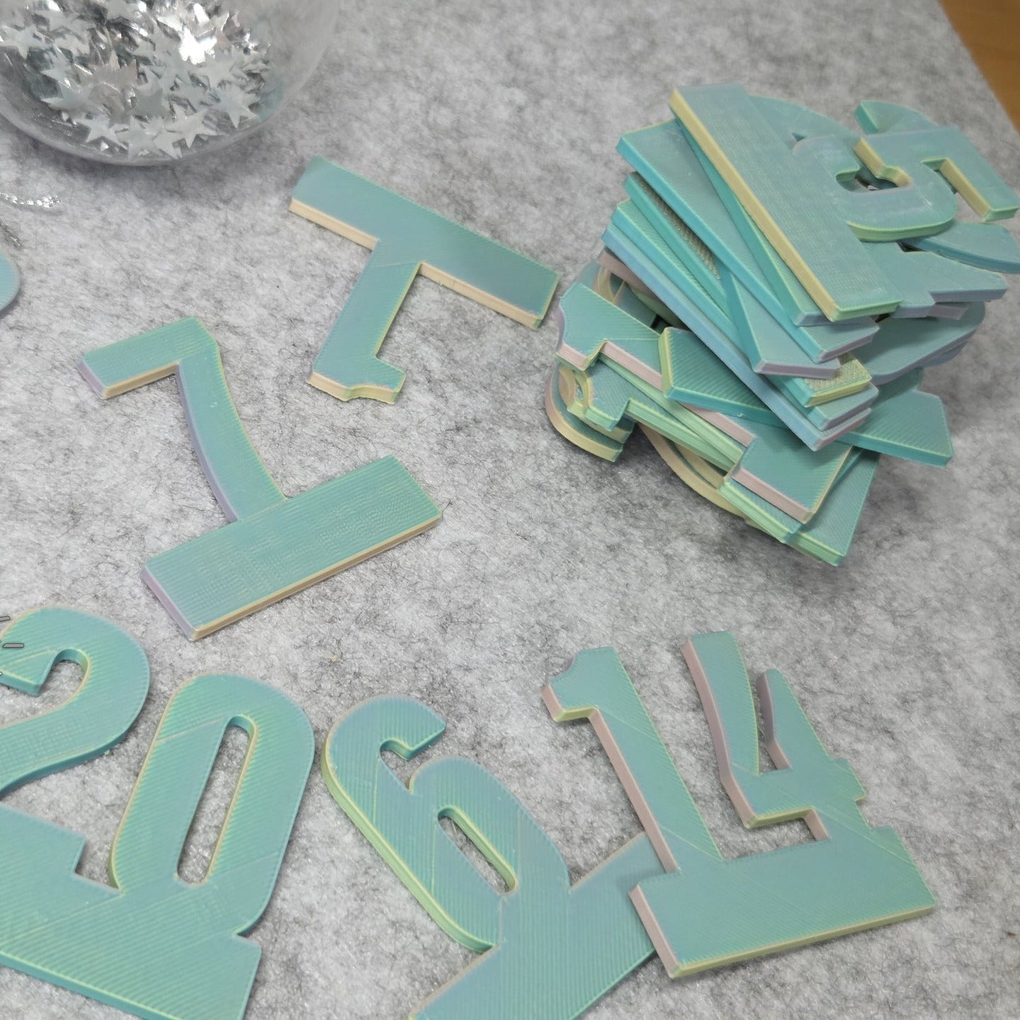 3D/ Plotter- / Laserdatei -  Adventskalender Zahlen 1-24 3D Druck gedruckt