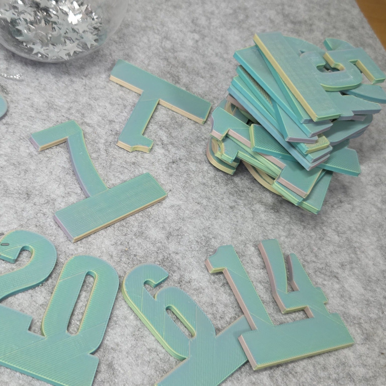 3D/ Plotter- / Laserdatei -  Adventskalender Zahlen 1-24 3D Druck gedruckt