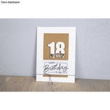 Kreative Geburtstagskarte mit handgegossener Zahl 18, gestaltet mit der Silikon Gießform 0-9 von easy-sticks.