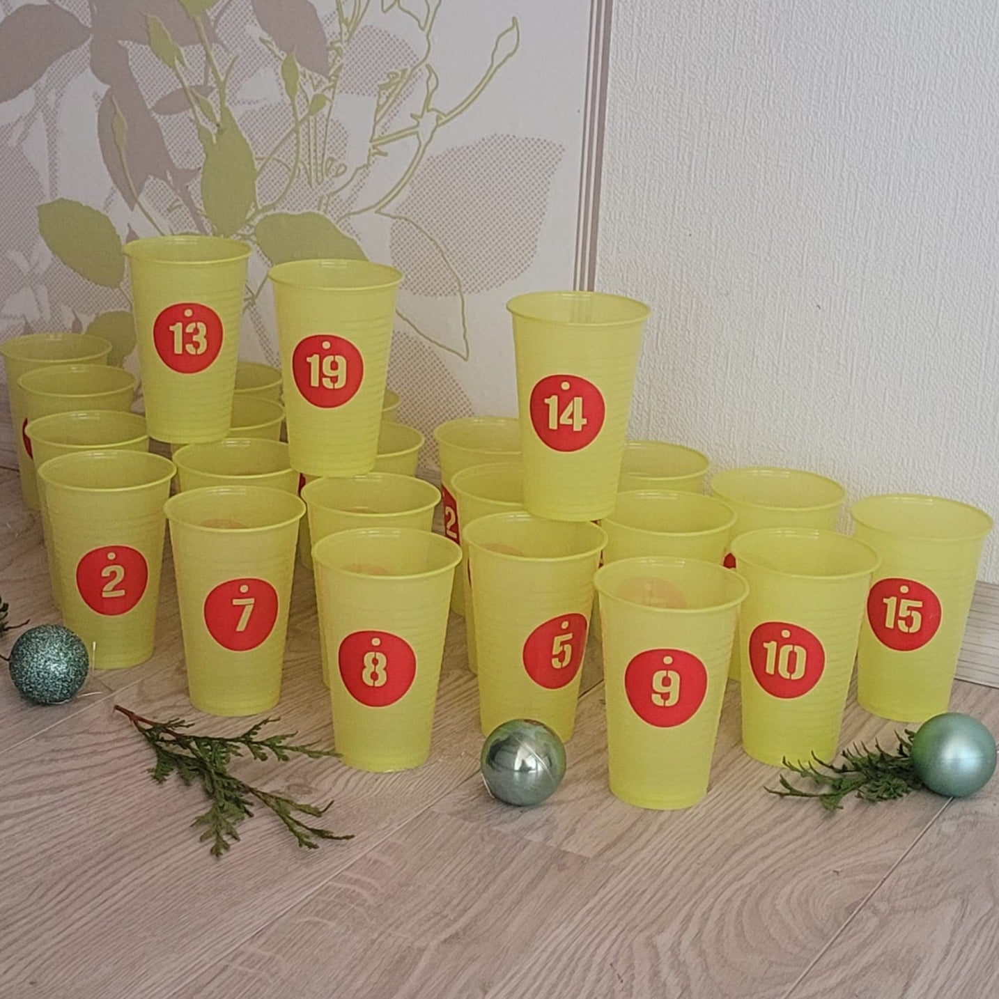 Zahlenanhänger, Adventskalenderzahlen 1 - 24