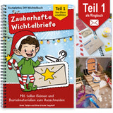 Zauberhafte Wichtelbriefe von easy-sticks – Kreatives Set mit einem fröhlichen Wichtel auf dem Cover und Bastelmaterialien für Adventszeit-Abenteuer.