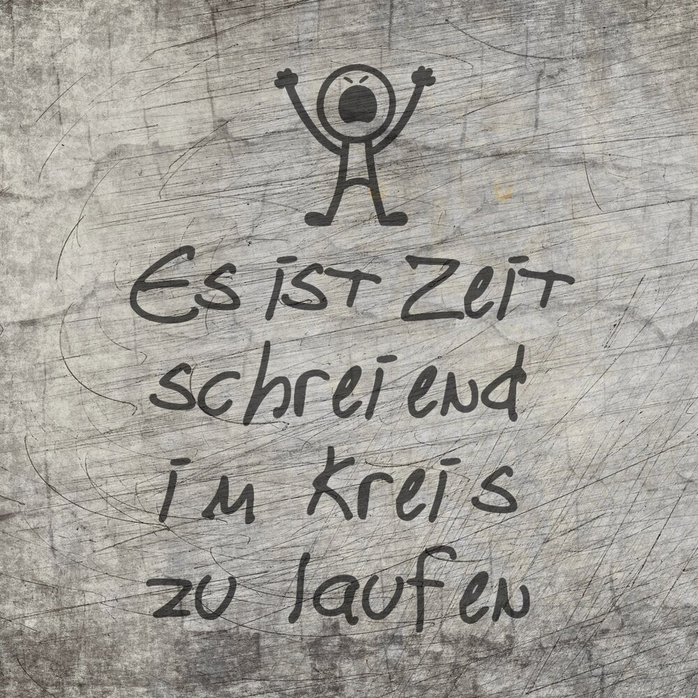 Es ist Zeit schreiend im Kreis zu laufen plotteridee spruch