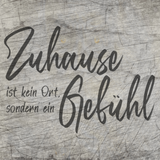 Kreatives Holzdesign mit der Aufschrift 'Zuhause ist kein Ort, sondern ein Gefühl' von easy-sticks - perfekte Plotterdatei für DIY-Projekte.