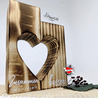 Holzherz mit eingekerbtem Design "Zusammen sind wir einfach besser" von easy-sticks, ideal für kreative DIY-Projekte.