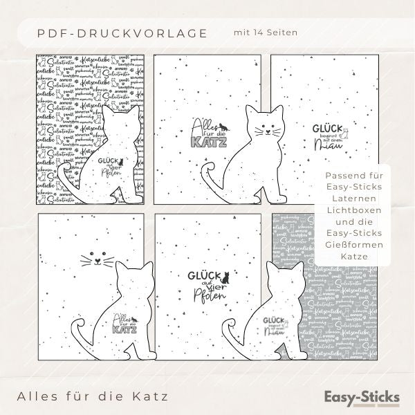 Alles für die Katz PDF - Laterne/ Lichtbox/ Katze Silikonform