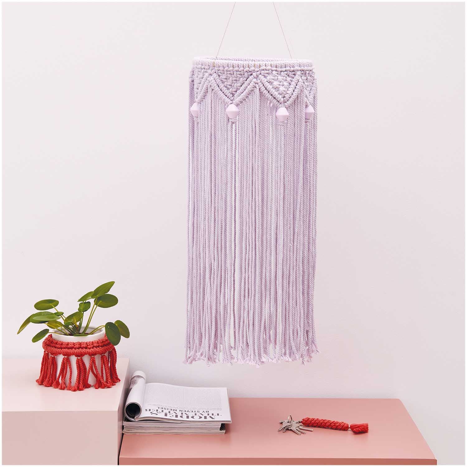 Makramee Garn Lavendel lila130g 25m, 100% Baumwolle, Ideal Für Anfänger, 5mm Dicke