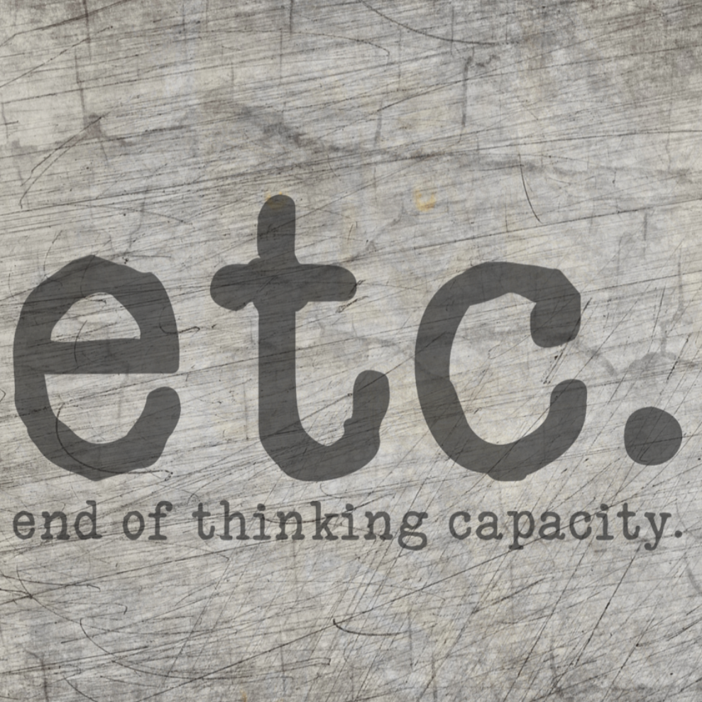 Etc. end of thinking capacity. Laserdatei von easy-sticks auf einem Holzuntergrund, perfekt für kreative Projekte.