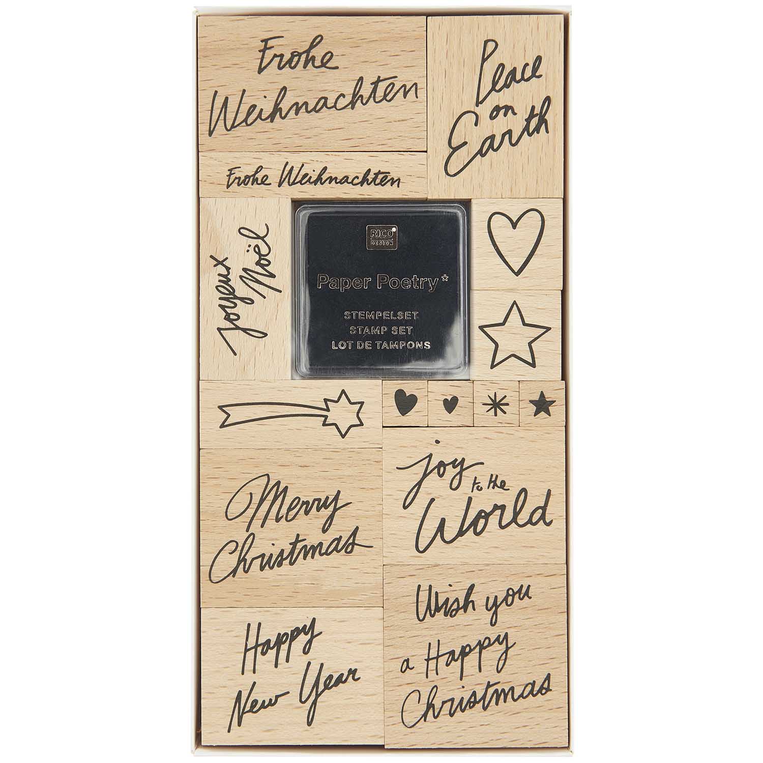 Weihnachtsstempel Set "Christmas Rocks!" Mit Handlettering Für Kreative Weihnachtsprojekte