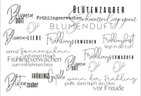 Rub On UV Sticker randlos Frühling 2 A5 - Bunte Frühlingsmotive und kreative Schriftzüge auf einem Stickerbogen von easy-sticks.