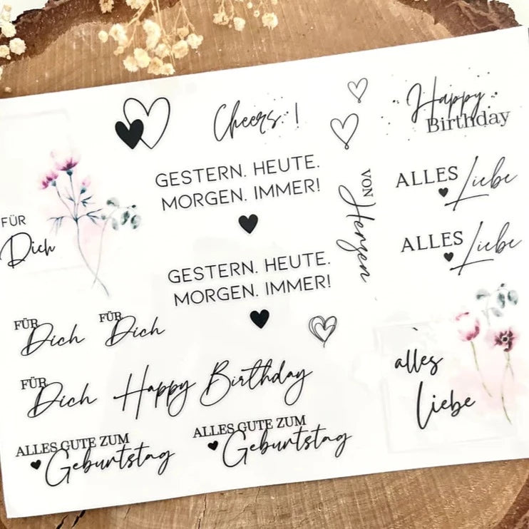 Sticker Für dich Alles Liebe Geburtstag Happy Birthday Rub Sticker