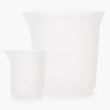 Silikon Messbecher für Gießpulver - 2er Set von Easy-Sticks, bestehend aus einem 100 ml und einem 350 ml Messbecher mit klaren Messskalen für präzise Dosierungen in handwerklichen Projekten.