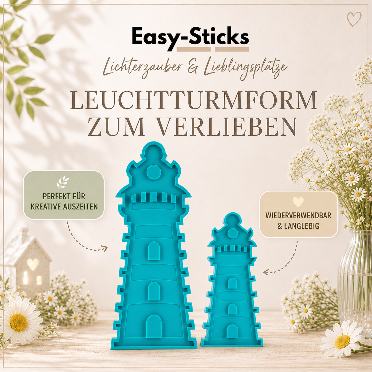 Silikonform - Leuchtturm Rahmen mittel oder groß