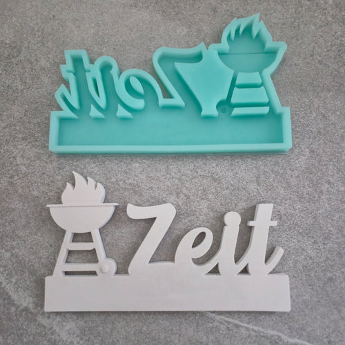 Grillzeit Silikonform Grill Zeit für deine DIY Tischdeko Idee zum Grillen, Grillabend