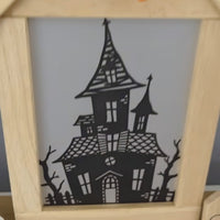Geisterhaus Plotter/ Laserdatei - Spukhaftes Halloween-Design mit und ohne Kartenhalter Basis