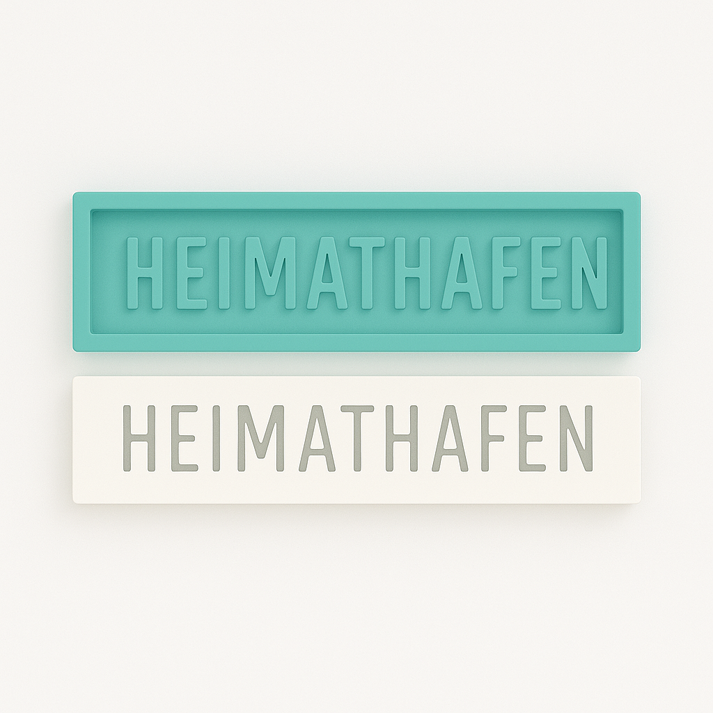 Silikonform mit Schrift Heimathafen Heimat Hafen – perfekt für DIY-Projekte, Resin-Gießen, Seifenherstellung oder kreative Bastelideen