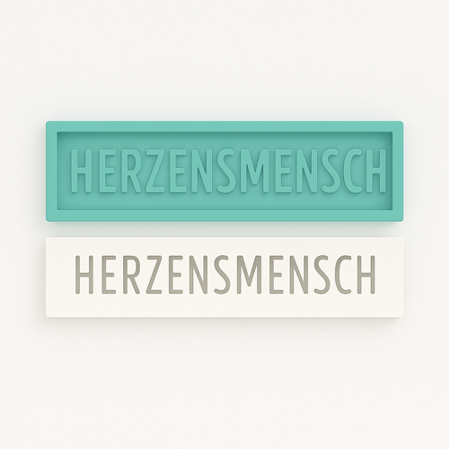 Silikonform mit Spruch Herzenmensch – perfekt für DIY-Projekte, Resin-Gießen, Seifenherstellung oder kreative Bastelideen