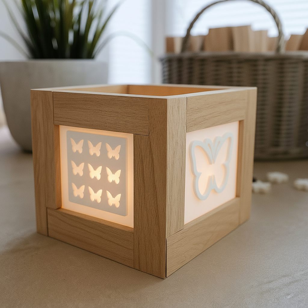 Silikonform - 2 Schmetterling Laternen Seiten Mini