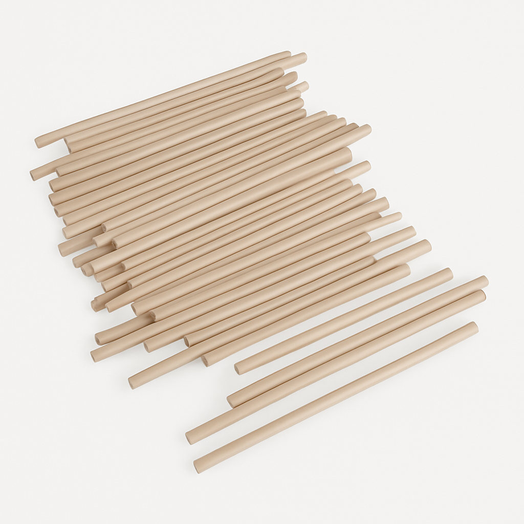 60 Stück Easy-Sticks Rund Bastelhölzer von Easy-Sticks, naturbelassen, mit einer Länge von 10 cm und einem Durchmesser von 4 mm, perfekt für kreative Projekte.