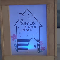 DIY Laterne mit Home-Motiv: "Home is where the heart is" von easy-sticks, hebt die kreative Gestaltung einer Laterne hervor, die zum Basteln und Verschenken einlädt.