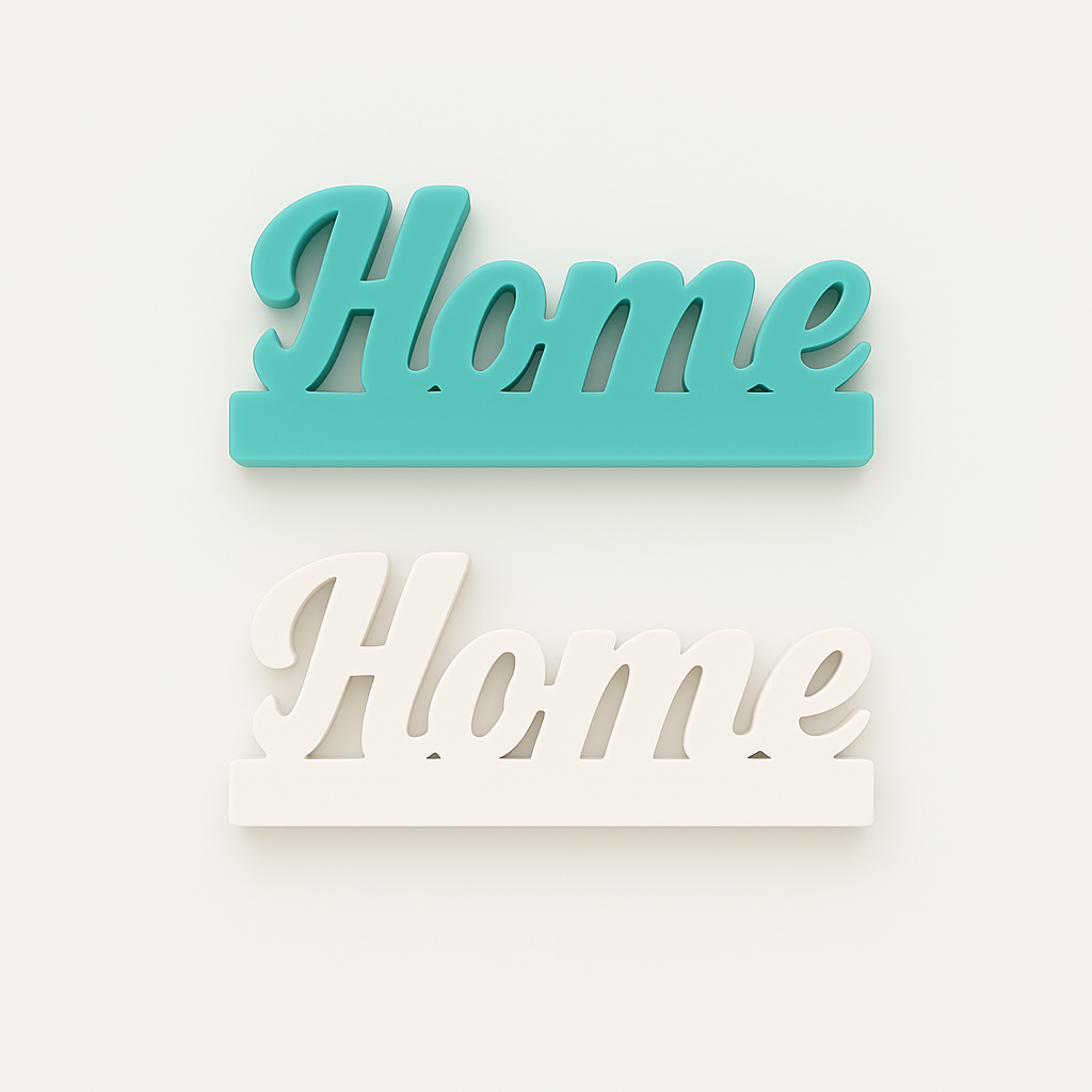 Farbenfrohe Silikonformen von Easy-Sticks: 'Home' in Türkis und White, ideal für kreative DIY-Projekte und individuelle Dekorationen.
