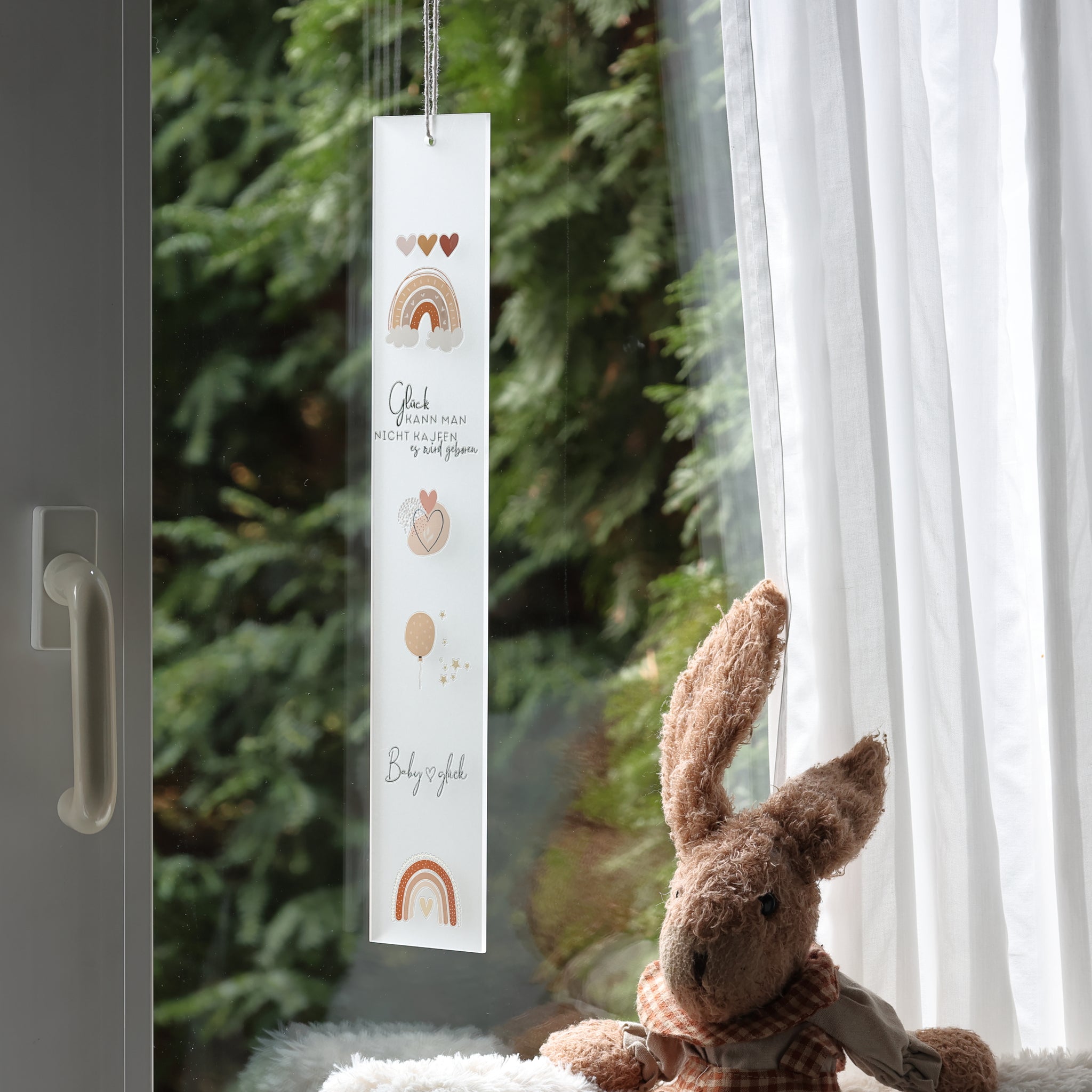 Fensterbilder zum Aufhängen – 2er Set klar & satiniert