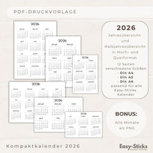 Lade das Bild in den Galerie-Viewer, Kalender 2026 - PDF, PNG
