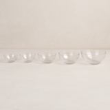 Set von fünf transparenten Acryl-Schalen in verschiedenen Größen von easy-sticks, perfekt für kreative Bastelprojekte und Gießen.