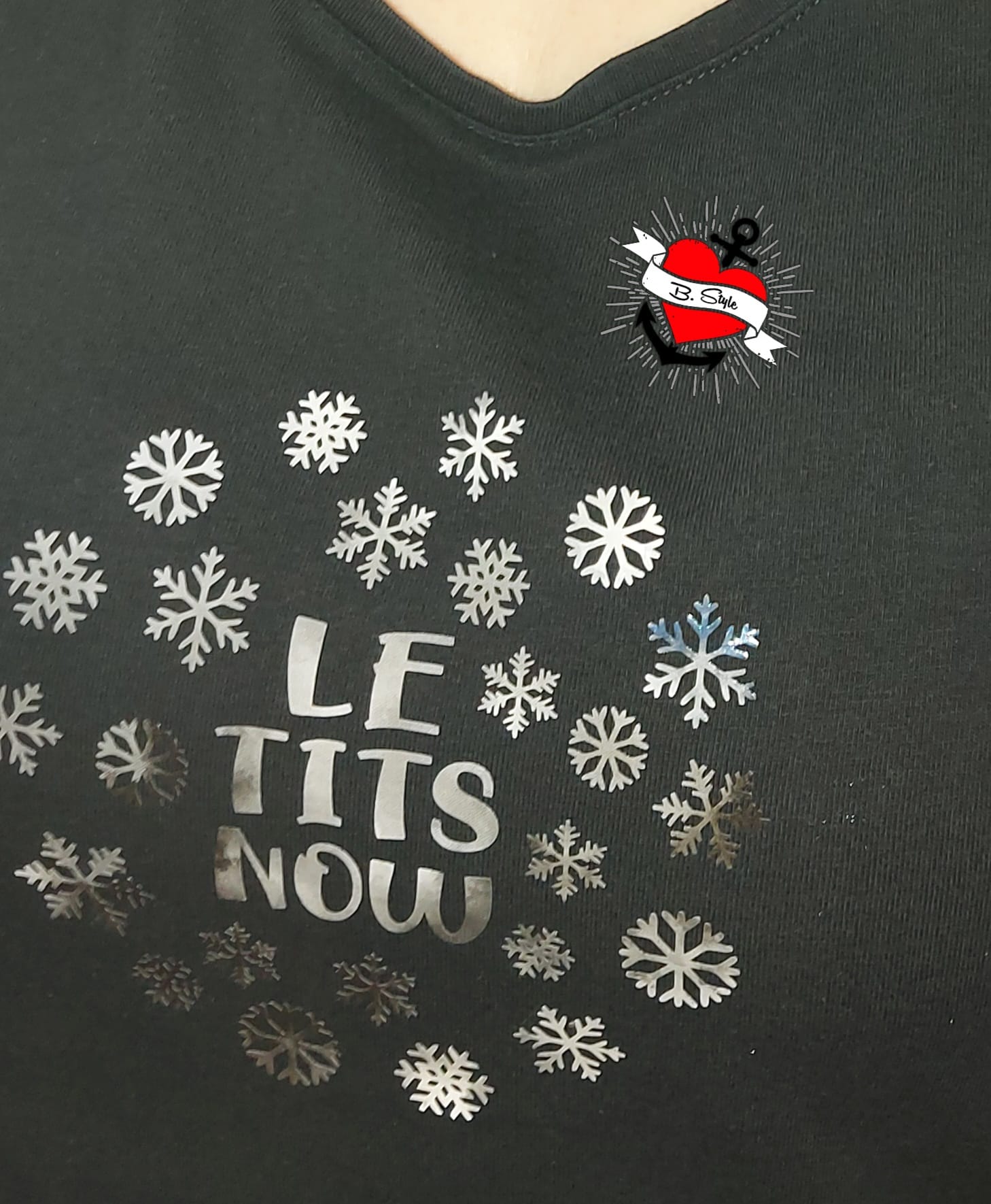 Let it snow Schneeflocken Lass es schneien Plotter Datei zum Downloaden T-Shirt Pullover Tischdekoration