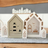 Maritimes Haus mit Leuchtturm, Segelboot, Haus – 3D-Druckdatei (STL)