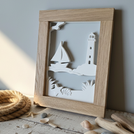 maritimes-produktfoto-aus gegossener Silikonform Strand, Sommer, Leuchtturm