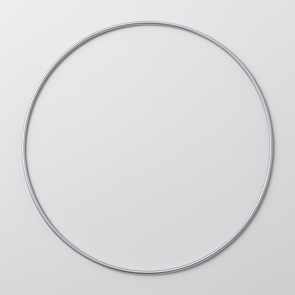 Schlicher metallischer Ring in silber, 30 cm Durchmesser, ideal für kreative Türkränze, erhältlich bei easy-sticks.