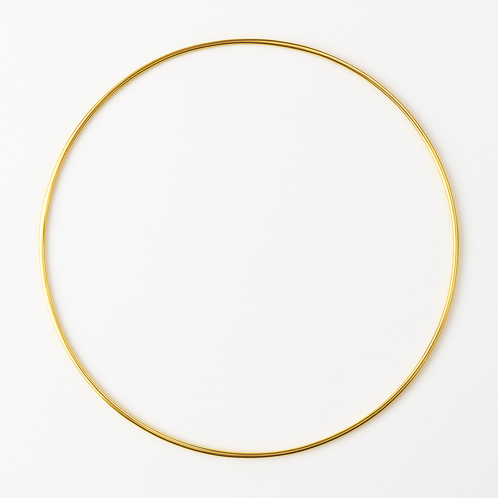 Schlicher goldener Ring, 30 cm Durchmesser, ideal für kreative Türkränze, erhältlich bei easy-sticks.