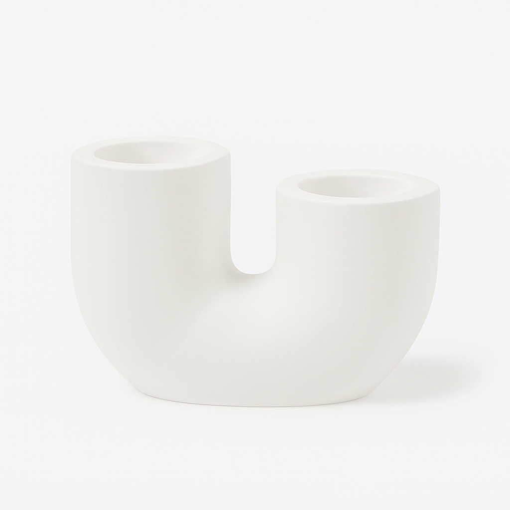 Moderne Silikonform von Easy-Sticks für U-Kerzenhalter in elegantem Weiß, ideal für kreative DIY-Kerzenständer. Perfekt für individuelle Designs und vielseitige Gießmaterialien.