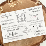 Für immer, Wunscherfüller, Glücksmoment, Liebe Hochzeitsauto Hochzeit Rub On Sticker