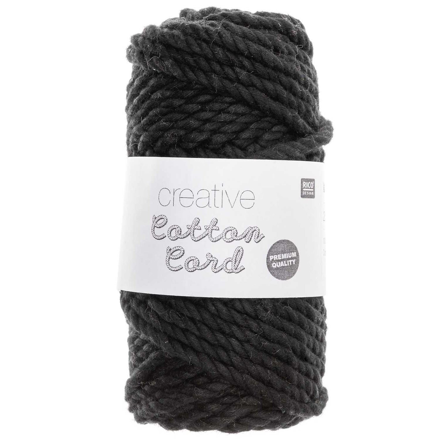 Makramee DIY Material: Rico Design 130g 25m Kreatives Baumwollgarn Schwarz, 5mm Stärke