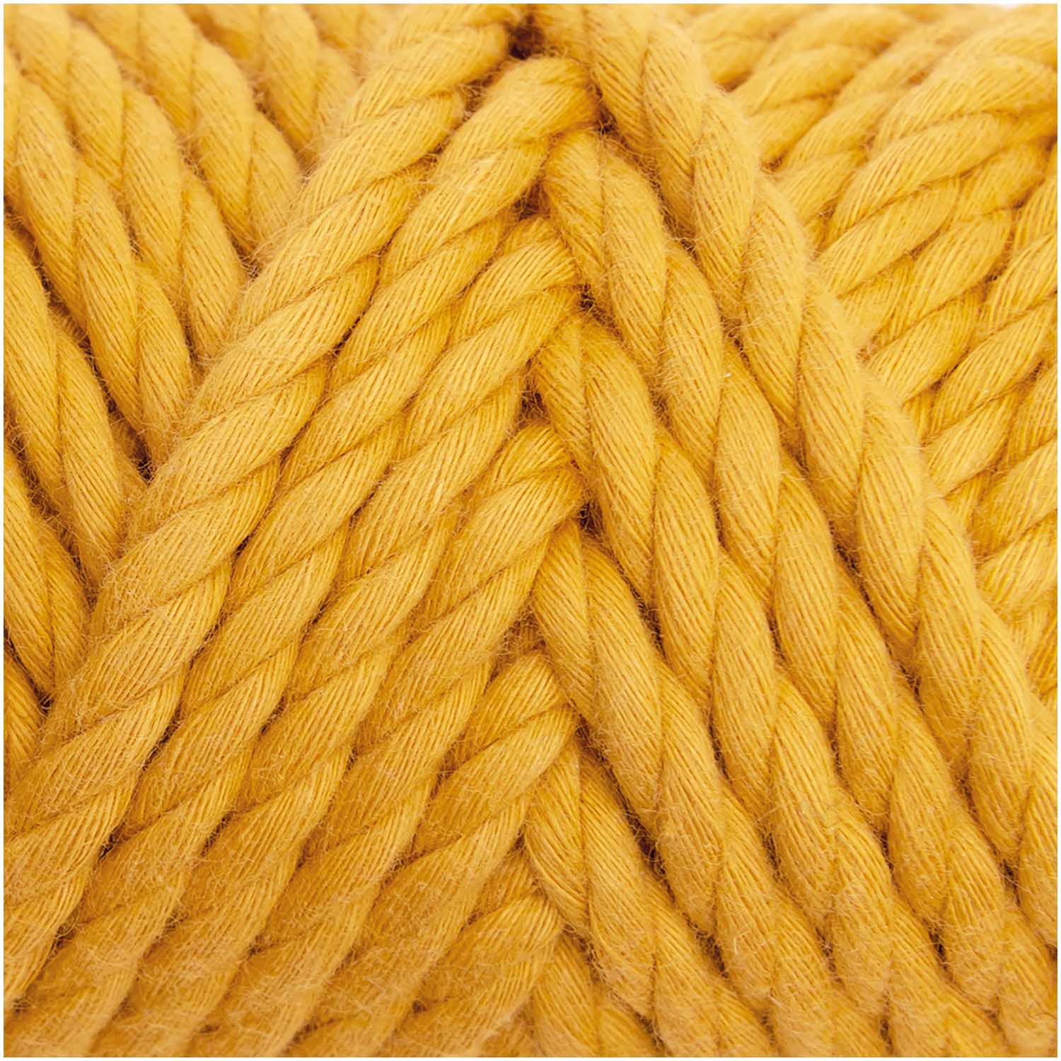 Makramee Garn Kaufen: Rico Design Creative Cotton Cord Senf Gelb, 130g, 25m, 100% Baumwolle, 5mm Stärke
