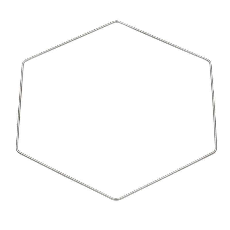 Metallsechseck in silber von easy-sticks, 20cm oder 30cm Durchmesser, ideal für kreative Dekoideen.