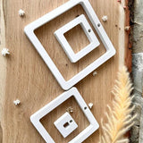 Vielseitige Silikonform von Easy-Sticks: Quadratische Ringe in verschiedenen Formen, ideal für individuelle DIY-Projekte.