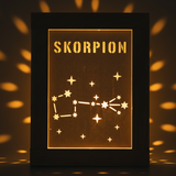 Skorpion Schablone magisch beleuchtet