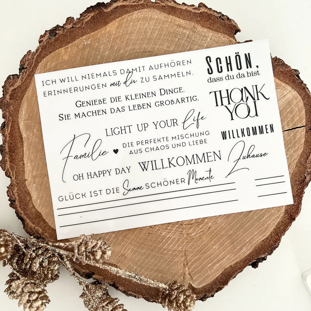 Schön, dass du da bist, Oh Happy Day, Willkommen Zuhause Rub On Sticker