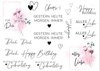 Sticker Für dich Alles Liebe Geburtstag Happy Birthday Rub Sticker