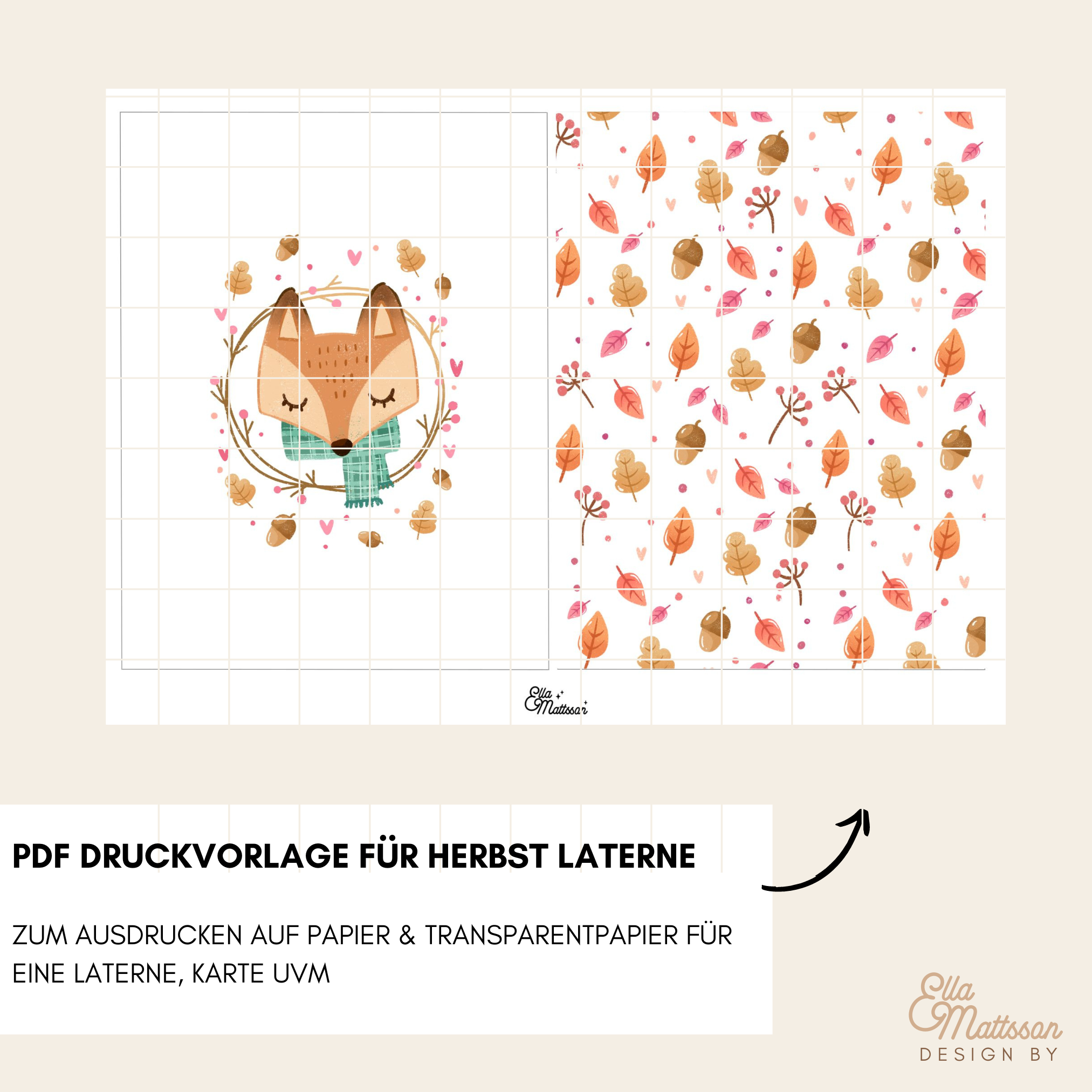 Fuchs Herbst Laterne Basteln