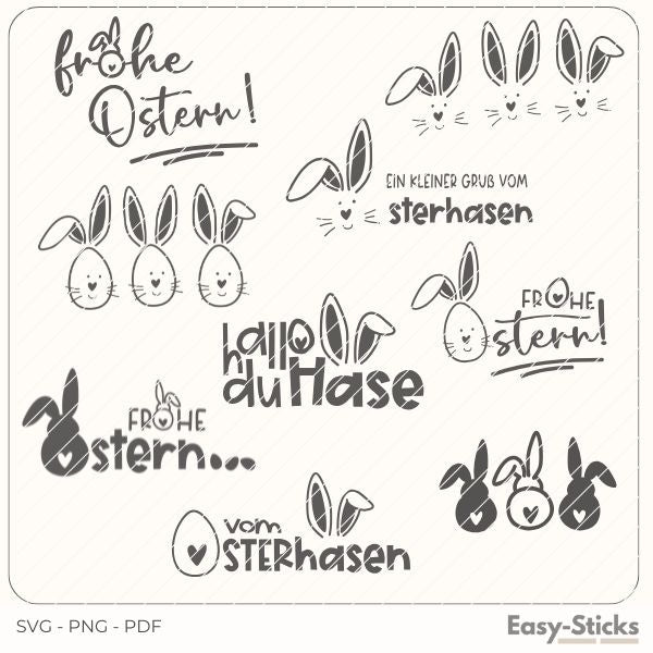 frohe Ostern hallo du Hase Ein Gruß vom Osterhasen Plotterdatei Plotter Geschenkidee