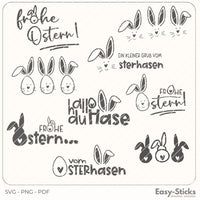 frohe Ostern hallo du Hase Ein Gruß vom Osterhasen Plotterdatei Plotter Geschenkidee