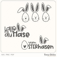frohe Ostern hallo du Hase Ein Gruß vom Osterhasen Plotterdatei Plotter Geschenkidee Plotteridee zu Ostern