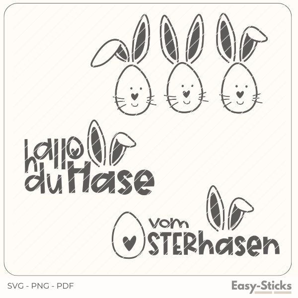 frohe Ostern hallo du Hase Ein Gruß vom Osterhasen Plotterdatei Plotter Geschenkidee Plotteridee zu Ostern