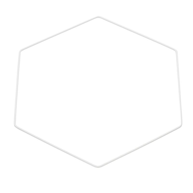 Metallsechseck in weiß von easy-sticks, 20cm oder 30cm Durchmesser, vielseitig einsetzbar für dekorative Projekte.